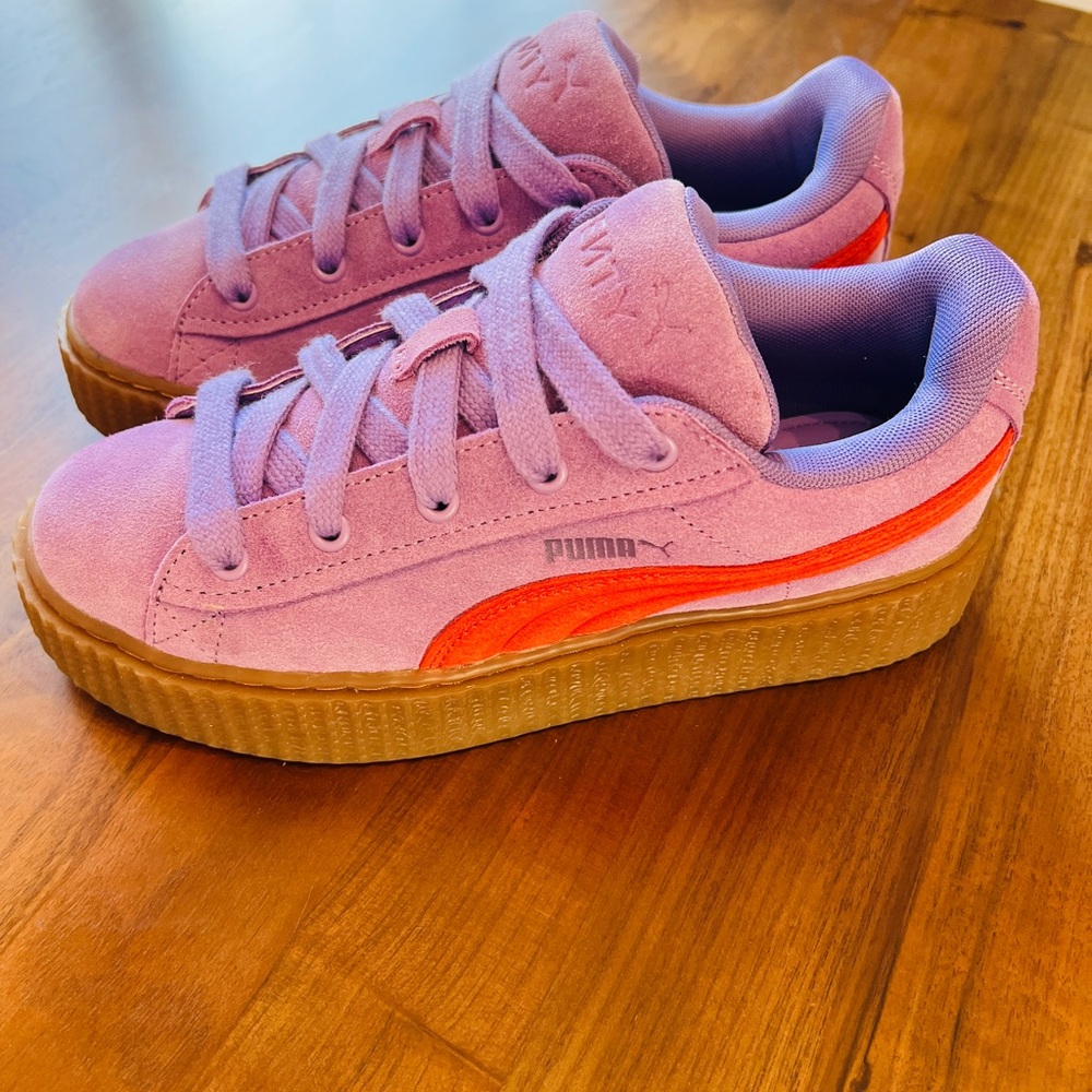 Puma Purple Sneakers with Red Stripe - Lavender Alert 🚨